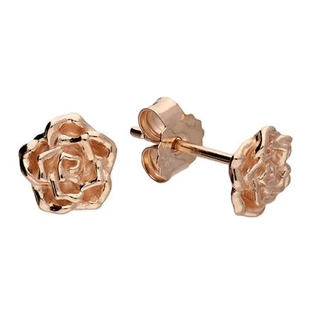 Wild Rose Rose Gold Vermeil Silver Studs