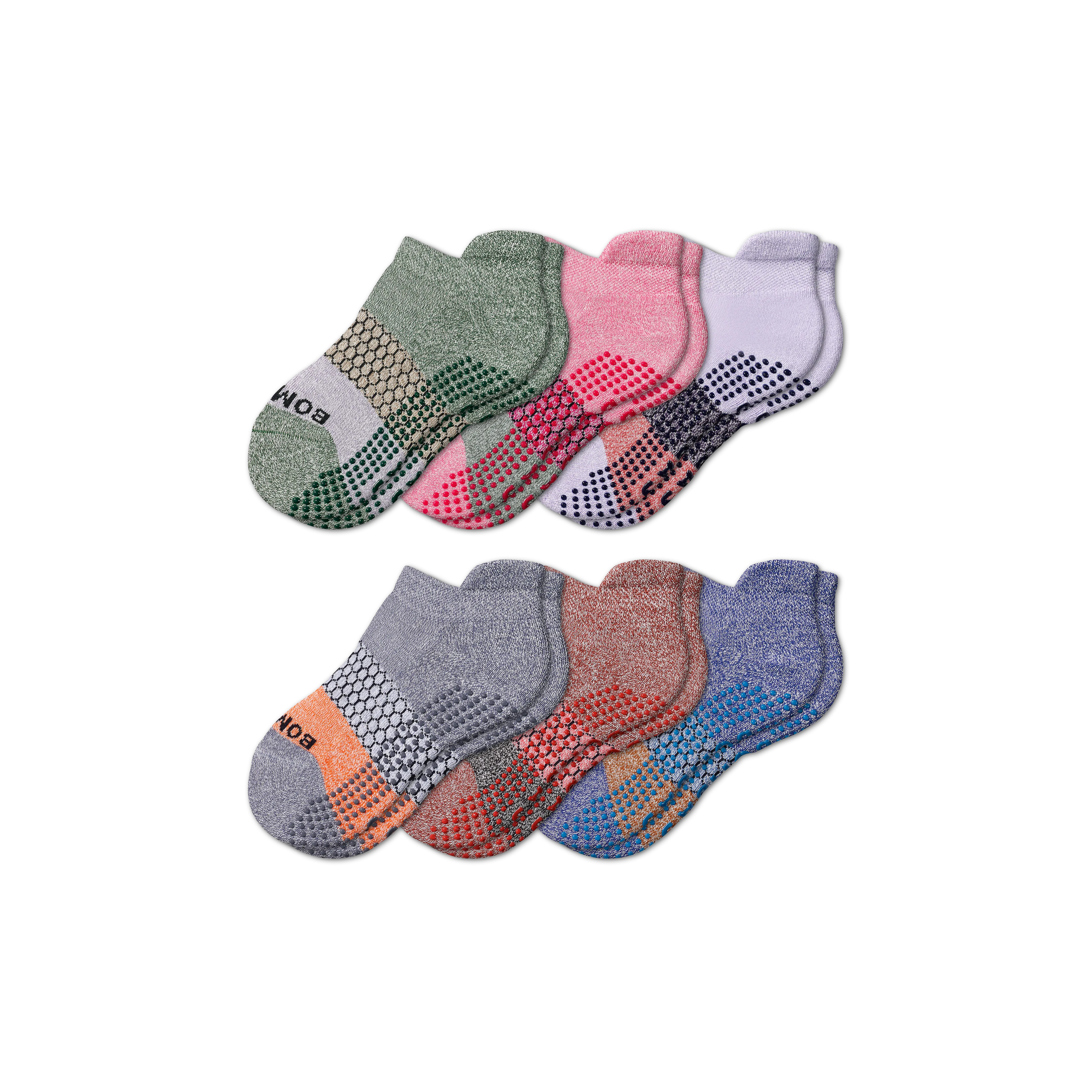 Youth Tri-Block Gripper Ankle Sock 6-Pack